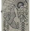 Armor® Diseño de montaña en plata antigua