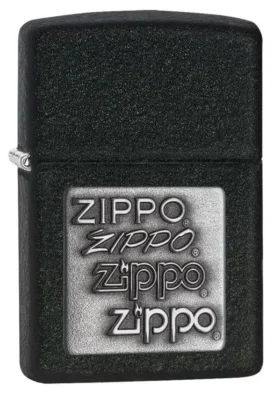 Black Crackle® con el logotipo de Zippo en plata