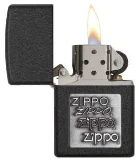 Black Crackle® con el logotipo de Zippo en plata