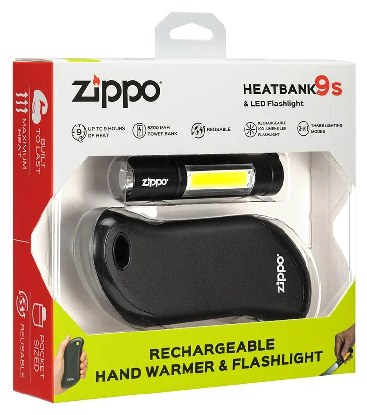 Calientamanos recargables y linterna HeatBank® 9s Calientamanos recargables y linterna HeatBank® 9s