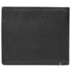 Cartera de cuero negro con diseño de placa metálica en forma de pica Cartera de cuero negro con diseño de placa metálica en forma de pica