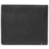 Cartera de cuero negro: diseño con placa metálica «Cross Wings» Cartera de cuero negro: diseño con placa metálica «Cross Wings»