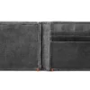 Cartera de cuero negro: diseño con placa metálica «Cross Wings» Cartera de cuero negro: diseño con placa metálica «Cross Wings»