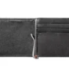 Cartera de cuero negro con diseño de placa metálica en forma de pica Cartera de cuero negro con diseño de placa metálica en forma de pica