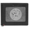 Cartera de cuero negro con diseño de placa metálica con calavera Cartera de cuero negro con diseño de placa metálica con calavera
