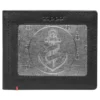 Cartera de cuero negro con diseño de placa metálica con forma de ancla Cartera de cuero negro con diseño de placa metálica con forma de ancla