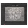 Cartera de cuero negro con diseño de placa metálica vikinga Cartera de cuero negro con diseño de placa metálica vikinga