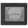 Cartera de cuero negro con diseño de placa metálica vikinga Cartera de cuero negro con diseño de placa metálica vikinga