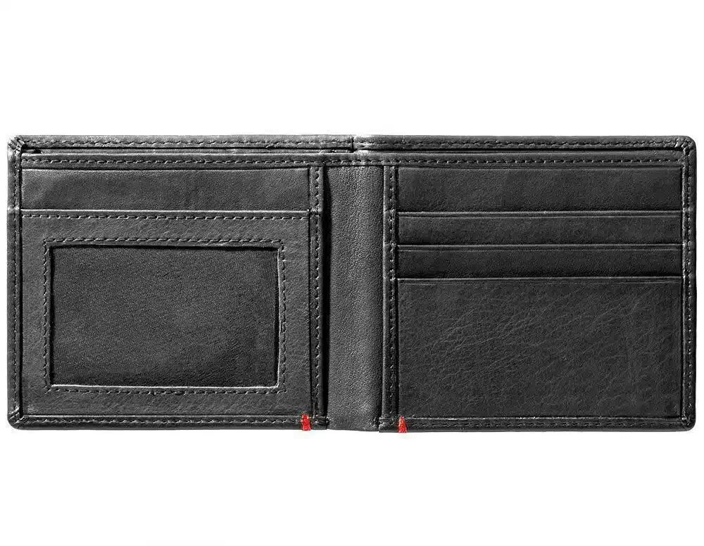 Cartera de cuero negro – Diseño con placa metálica zippo 1932 Cartera de cuero negro – Diseño con placa metálica zippo 1932