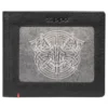 Cartera de cuero negro con diseño de placa metálica vikinga Cartera de cuero negro con diseño de placa metálica vikinga