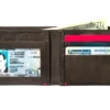 Cartera de piel color moca – Diseño con placa metálica vikinga Cartera de piel color moca – Diseño con placa metálica vikinga