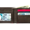 Cartera de piel color moca – Diseño con placa metálica «Cross Wings» Cartera de piel color moca – Diseño con placa metálica «Cross Wings»