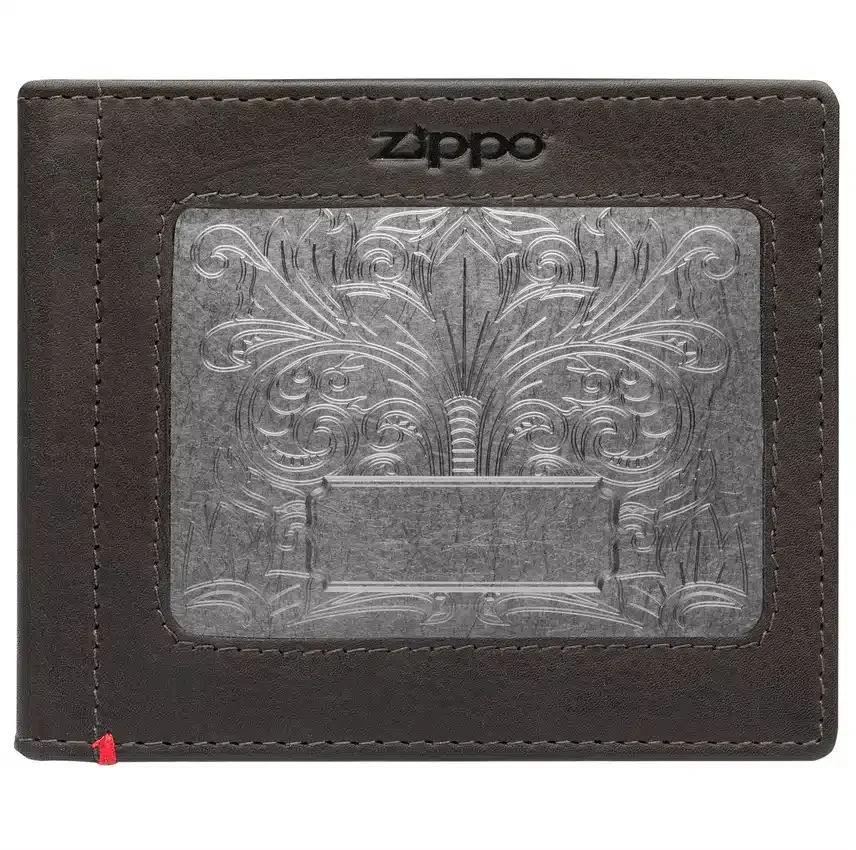 Cartera de piel color moca – Diseño con placa metálica Fandango Cartera de piel color moca – Diseño con placa metálica Fandango