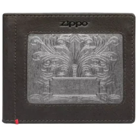 Cartera de piel color moca – Diseño con placa metálica Fandango Cartera de piel color moca – Diseño con placa metálica Fandango