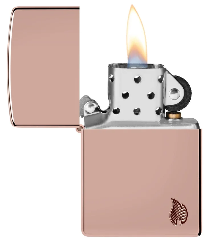 Diseño «Armor®» con llama en oro rosa de alto brillo Diseño «Armor®» con llama en oro rosa de alto brillo