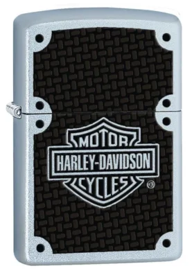 Diseño con el escudo de Harley-Davidson® en fibra de carbono