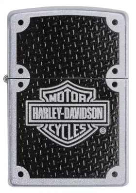 Diseño con el escudo de Harley-Davidson® en fibra de carbono