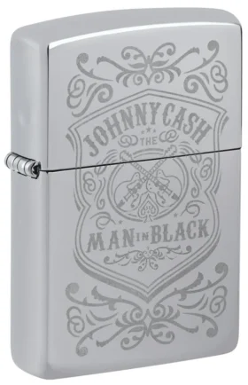 Diseño con el escudo de «Johnny Cash, el hombre de negro»