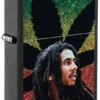 Diseño con la silueta de Bob Marley sobre una hoja Diseño con la silueta de Bob Marley sobre una hoja