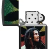Diseño con la silueta de Bob Marley sobre una hoja Diseño con la silueta de Bob Marley sobre una hoja