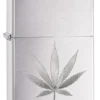 Diseño cromado con hoja de marihuana Diseño cromado con hoja de marihuana