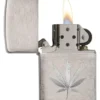 Diseño cromado con hoja de marihuana Diseño cromado con hoja de marihuana