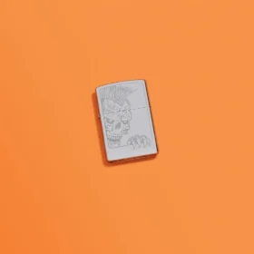 Diseño de calavera con cresta mohicana