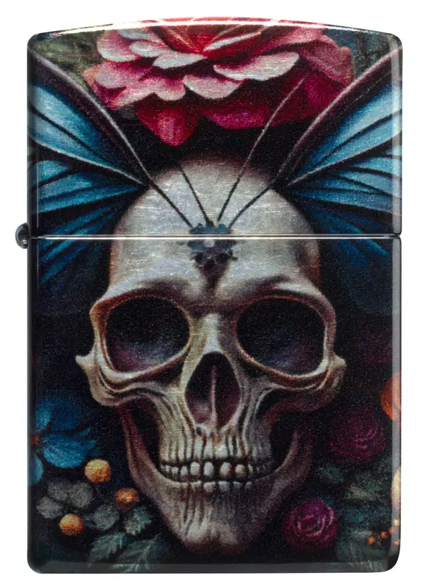 Diseño de calavera con mariposa Diseño de calavera con mariposa