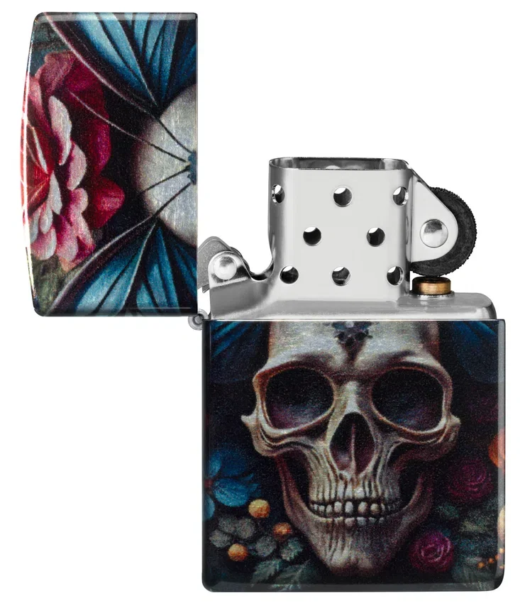Diseño de calavera con mariposa Diseño de calavera con mariposa