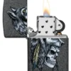 Diseño de calavera de lobo y plumas Diseño de calavera de lobo y plumas