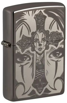 Diseño de calavera y cruz