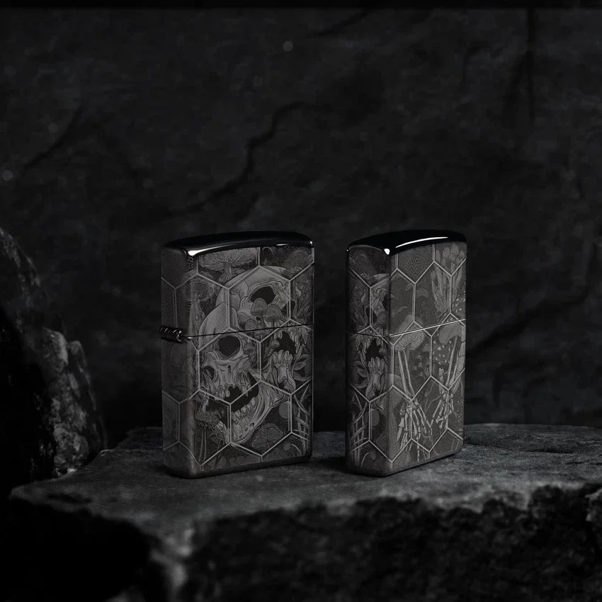 Diseño de calaveras con setas Diseño de calaveras con setas