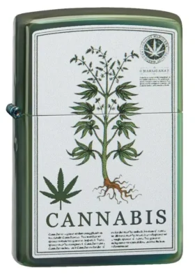 Diseño de cannabis en verde de alto brillo