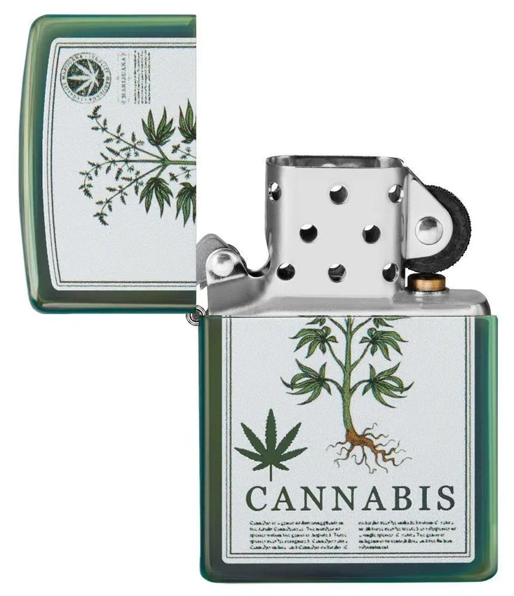 Diseño de cannabis en verde de alto brillo Diseño de cannabis en verde de alto brillo
