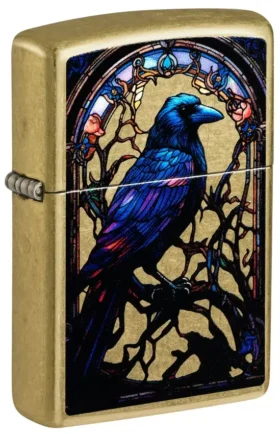 Diseño de cuervo en vitral