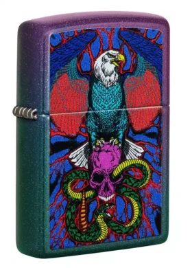 Diseño de águila, serpiente y calavera