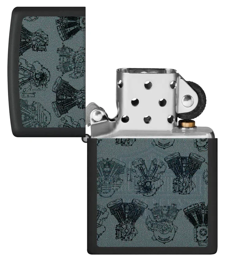 Diseño de motores Harley-Davidson® con luz negra Diseño de motores Harley-Davidson® con luz negra