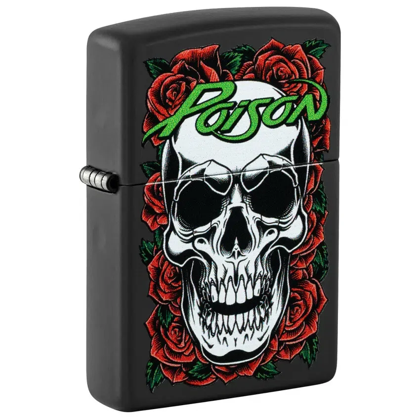 Diseño de Poison con calavera y rosas Diseño de Poison con calavera y rosas
