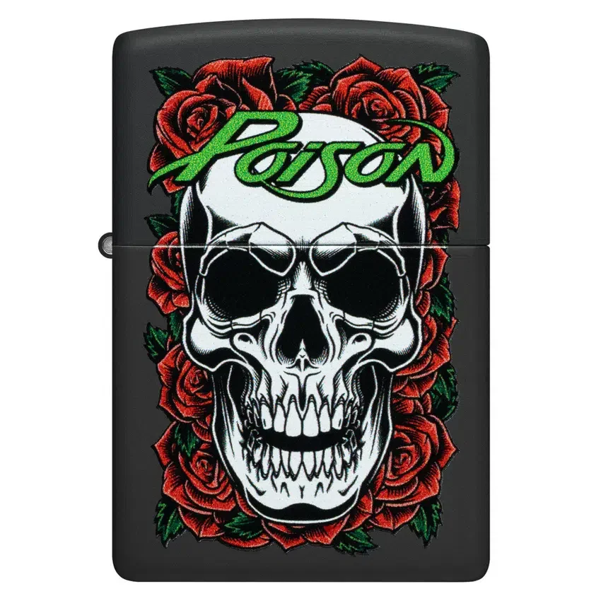 Diseño de Poison con calavera y rosas Diseño de Poison con calavera y rosas