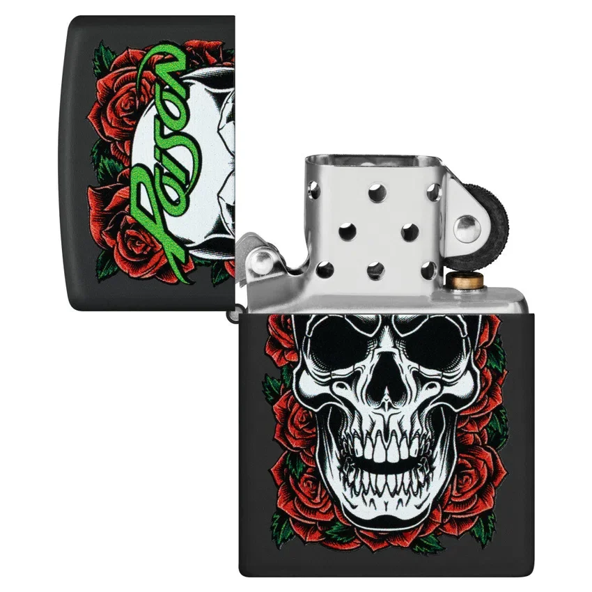 Diseño de Poison con calavera y rosas Diseño de Poison con calavera y rosas