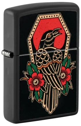 Diseño de tatuaje de cuervo