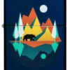 Diseño geométrico de oso y montañas Diseño geométrico de oso y montañas