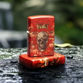 Diseño heráldico con calavera