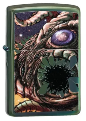 Diseño «Monstruo del Apocalipsis» en verde con acabado pulido brillante