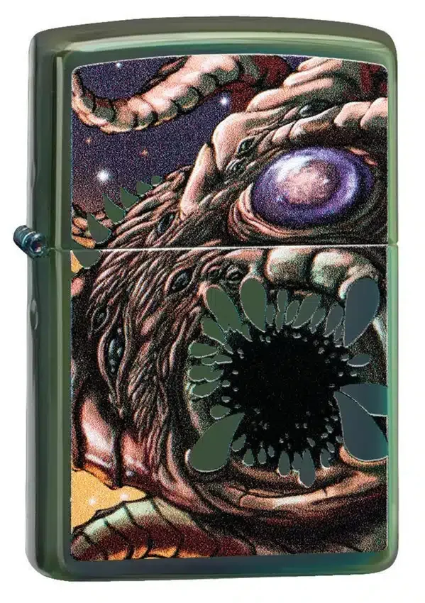 Diseño «Monstruo del Apocalipsis» en verde con acabado pulido brillante Diseño «Monstruo del Apocalipsis» en verde con acabado pulido brillante
