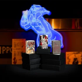 Diseño tipográfico de la llama de zippo