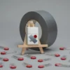 Dispensador de piedras con cinta adhesiva