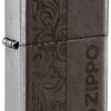 Emblema de cuero marrón – Diseño zippo Emblema de cuero marrón – Diseño zippo