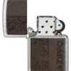 Emblema de cuero marrón – Diseño zippo Emblema de cuero marrón – Diseño zippo