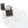Emblema de cuero marrón – Diseño zippo Emblema de cuero marrón – Diseño zippo